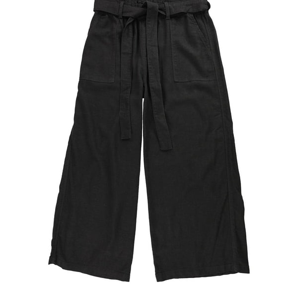 [BLANKNYC] Womens Paper Bag Waist Casual Wide Leg Pants, Black, Medium