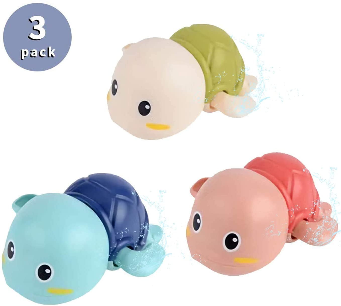 Baby Bath Toys, Wind up Swimming Turtle Toys for Toddlers, Floating