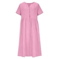 thumbnail image 3 of Nuoqisi Women's 3/4 Sleeve Dress V Neck Tiered Loose Fit Maxi Causal Dresses with Pockets Long Summer Dress, 3 of 7