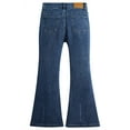 thumbnail image 2 of KIDSCOOL SPACE Girls Jeans, Big Little Kids Girl Elastic Waistband Inside High Stretch Denim Flared Pants,Mid Blue, 14-15 Years, 2 of 6