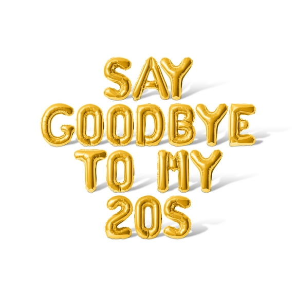 Letter Balloons - SAY GOODBYE TO MY 20S 16" Inch Alphabet Letters Foil Mylar Balloon Birthday Party Banner (Gold)
