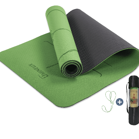 Vakman Picasso slim Umineux 1/3 In Reversible Yoga Mat Fitness Mat Non Slip with carrying strap  & storage bag, Grass green - Walmart.com