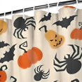 thumbnail image 3 of Halloween Pumpkins Bats and Spiders Shower Curtain 84"x72" ,Bathroom Decorative Shower Curtains Set with 12 Hooks,Modern Waterproof Washable Shower Curtain, 3 of 6