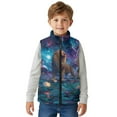 thumbnail image 4 of Xoenoiee Galaxy Lion Print Boys Vest Kids Sleeveless Lightweight Jacket Winter Warm Zipper Vest Outdoor Outerwear with Side Pockets, Size 3T, 4 of 7