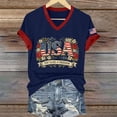thumbnail image 7 of YVNAURA America 250 Vintage Patriotic V Neck T Shirt for Women 1776-2026 Faded Flag Graphic Tee Semiquincentennial Limited Edition Keepsake Top for 4th of July Daily Streetwear, Dark Blue, S, 7 of 7