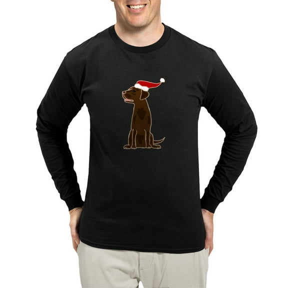 CafePress - Christmas Chocolate Labrador Long Sleeve T Shirt - Long Sleeve Dark T-Shirt