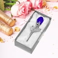 thumbnail image 4 of chaungfeng Glass Silver Blue Rose, Mini Crystal Flower Artificial Flowers for Valentine's Day Wedding Party Gift Room Ornament Office Desktop Decoration, 4 of 6