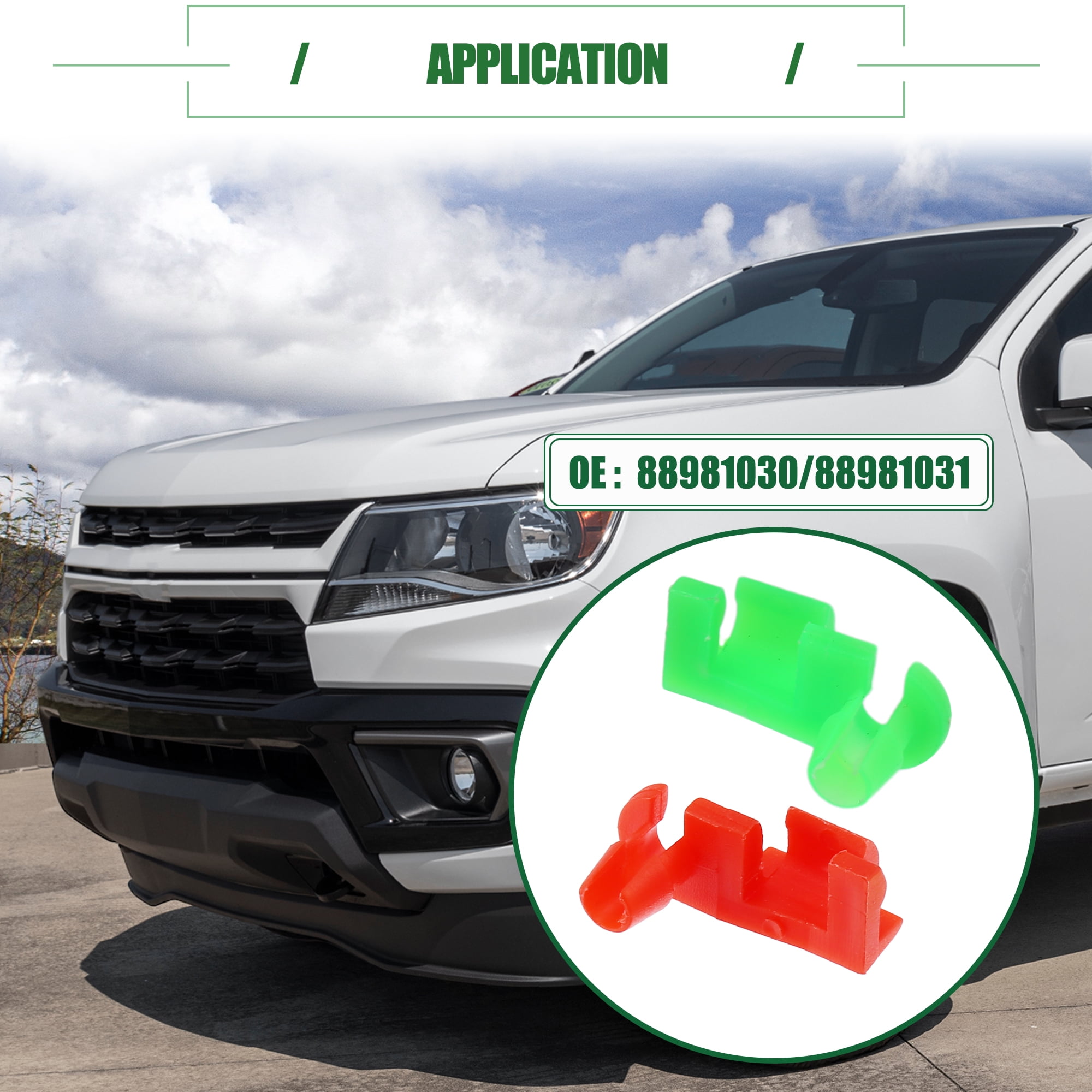 Unique Bargains Tailgate Handle Rod Clips for Chevrolet Silverado 1999-2009 Green Red