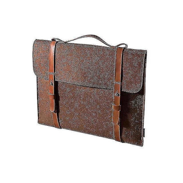 1pc 12 Inch Laptop Handbag Simple Felt Laptop Protective Portable Laptop Bag Briefcase (light Brown)