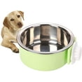 thumbnail image 1 of HZKAICUN Luck Dawn Cat Crate Bowl, Stainless Steel Removable Cage Hanging Bowls with Bolt Holder for Dog Puppy, 1 of 6