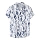 thumbnail image 1 of Camisas De Lino Para Hombre Camisas de un solo pecho de primavera y verano para hombre, camisa informal de manga corta con solapa para playa y vacaciones al libre (White, L), 1 of 6