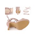 thumbnail image 2 of BLISSFUL STEP Platform Stiletto Heels Lace Up Sandals for Women, 2 of 4