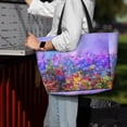 thumbnail image 7 of Gaeub Colorful Purple Cosmos Flower Print Beach Bag,Large Tote Bag,Waterproof Sandproof Women Tote Bag,Pool Bag with Zipper for Gym Grocery Travel, 7 of 7