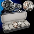 thumbnail image 3 of Watch Case,6 Grids Watch Holder, Wood Wrist Watch Anti-impact Storage Case With Removable Pillows And Zipper, 3 of 8