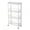 All white, variant on Foldable Kitchen Cart on Wheels, Iron and Wood Rolling Storage Cart with 3-Tier Shelves, Utility Kitchen Organizer for Fruit Vegetable Snack Pantry for Home