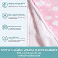 thumbnail image 3 of Spasilk Velboa Fleece Blanket With Thick Stitch Trim Accessory for Crib and Stroller, Pink Clouds, 3 of 5