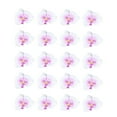 thumbnail image 3 of 20 flores artificiales de orquídea de seda de 9 cm para decoración del hogar o boda (marfil y morado), 3 of 5