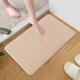 thumbnail image 4 of Xihbxyly Alfombra de Poliéster Antideslizante, Absorbente, Suave y Duradera, con Un Bonito Diseño para Dormitorio y Entrada, Lavable a Máquina, 60 X 40 Cm, Color Café/Gris/Beige., 4 of 6