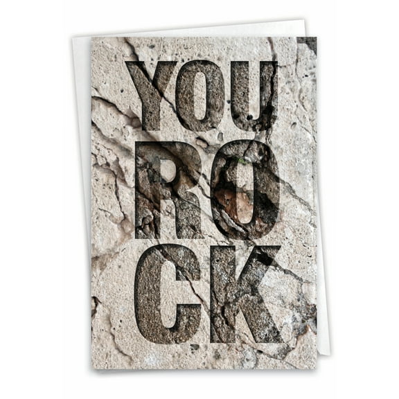 1 Funny Congratulations Card with Envelope - You Rock Congrats C6934CGG