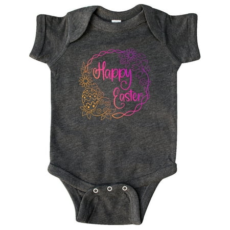 

Inktastic Happy Easter Spring Wreath with Eggs and Flowers Gift Baby Boy or Baby Girl Bodysuit
