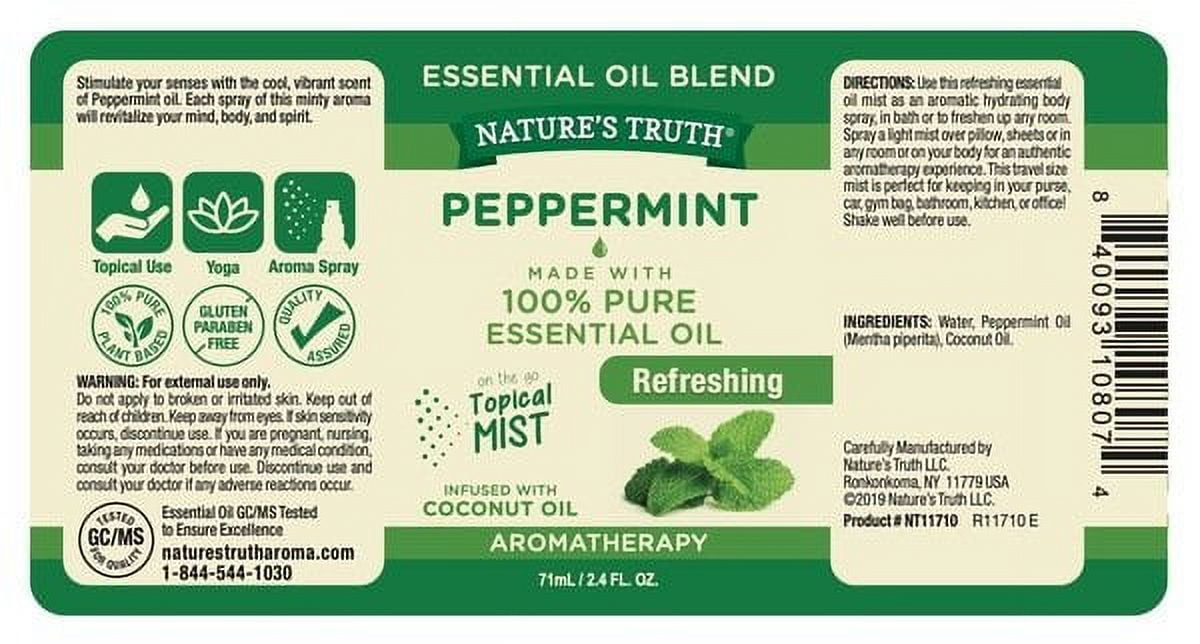 Nature's Truth Peppermint Refreshing On the Go Hydrating Mist 2.4oz, 3-Pack