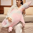 thumbnail image 4 of Extra Soft Goose Plush Hugging Pillow - Round Belly Stuffed Animal Cushion, Mothers Day Gift Birthday, Cozy Holiday Cuddle Companion, Soft Winter Home Accent & Durable Sofa/Bed Decor, Pink, 63in, 4 of 8