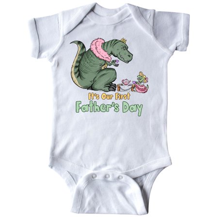 

Inktastic It s Our First Father s Day Tea Rex Party Gift Baby Boy or Baby Girl Bodysuit