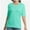 Light green, variant on Women's Short Sleeve V Neck Casual Basic Solid Color Pullover Lightweight Soft Knit T-Shirt Tops