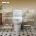 thumbnail image 2 of HOROW One Piece Elongated Toilet with Dual Flush, 1.28 GPF, 10" Rough-In, Soft Closing Seat for Bathroom, 2 of 9