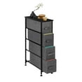 thumbnail image 6 of Narrow Dresser, Slim Storage Tower with 4 Fabric Drawers, Vertical Storage unit for Living Room, Kitchen, Gap, Small Space, 8 x 19 x 30 Inch, Grey, 6 of 9