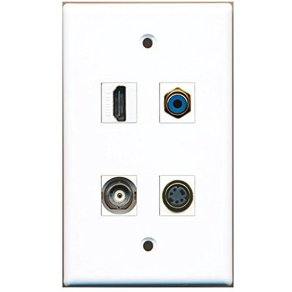 RiteAV - 1 Port HDMI 1 Port RCA Blue 1 Port S-Video 1 Port BNC Wall Plate