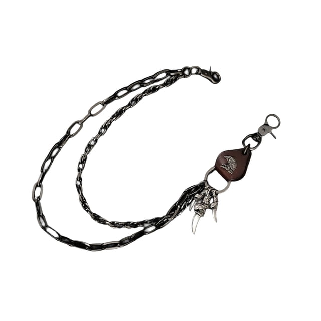 Minnieouse Pantalones de cintura Cadena Personalidad Estilo japonés Llavero Rock Pantalones únicos Cadenas Cartera Chapado Hombres Encanto Cinturones Café