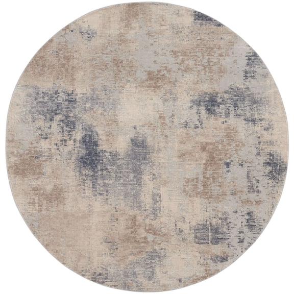 Nourison Rustic Textures Contemporary Abstract Indoor Area Rug Beige/Grey 5'3" x round