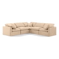 thumbnail image 1 of Meridian Furniture Indulge 158.5" Velvet L-Shaped Modular Sectional in Beige, 1 of 10
