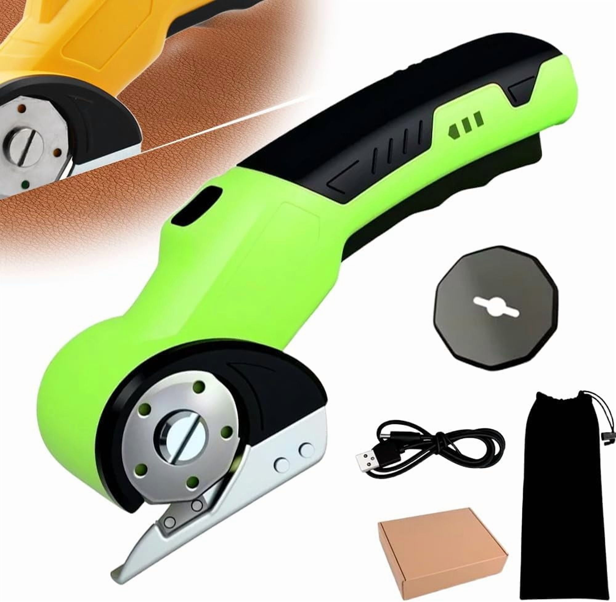 ABPETE Electric Box Cutter for Cardboard, 2025 New Cordless Electric Scissors, Portable Rotary Cutter for Home and Office, Rechargeable Scissors for Carton Plastic Leather Cloth (Black Single blade)
