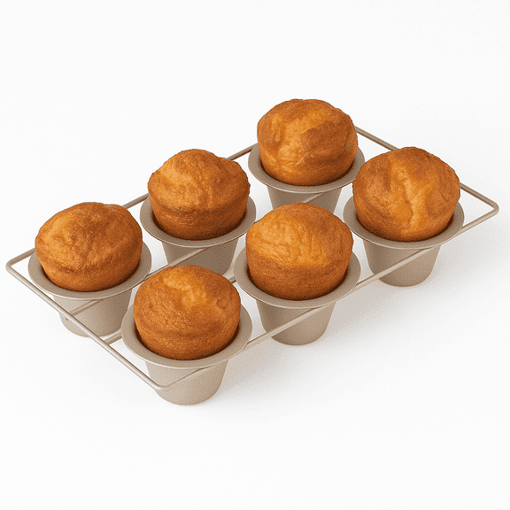 Bakdcore 6-Cup Popover Pan,Nonstick Muffin Cupcake Pan, Ideal for Yorkshire Pudding, Muffins, and Popovers