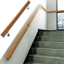 Miumaeov 100cm Wood Handrail For Steps Stair Railing Hand Rail Kit Indoor Non-Slip Wall Hand Railings