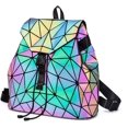thumbnail image 1 of Mochila Geométrica XCF Mochila De Cuero PU A La Moda Para Damas Reflectante Holográfica, 1 of 4