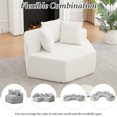 thumbnail image 3 of Leumius 54-inch Modern-style Hexagonal Single Lounge Chair, Chenille-Upholstered Sofa for Lounges, Game Rooms, Living Rooms and Bedroom Beige, 3 of 9