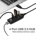 thumbnail image 4 of 4 Port-s USB 2.0 Hub Adapter, Portable 4 Port-s USB 2.0 Super Speed 480Mbps Hub Splitter Adapter for PC Laptop-Black, 4 of 5