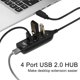 thumbnail image 4 of Adaptador de concentrador de puerto USB 2.0, adaptador de concentrador SuperSpeed 480Mbps Adepaton CZDZ-HY107-1, 4 of 5