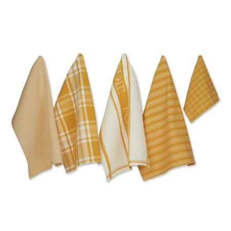 

Assorted Honey Gold Foodie Dishtowel And Dishcloth (Set of 5)