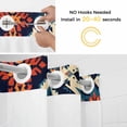 thumbnail image 2 of No Hook Shower Curtain with Snap in Liner, Retro Indian Ethnic Style Waterproof Bath Curtain Double Layers with See Through Top Window, Ancient Patterns Hotel Shower Curtains 72x84in, 2 of 9