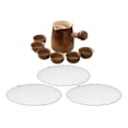 thumbnail image 4 of Tetera de cerámica con juego de tazas y tetera de red para cocinar té floreciente y hojas sueltas Marrón, 4 of 9