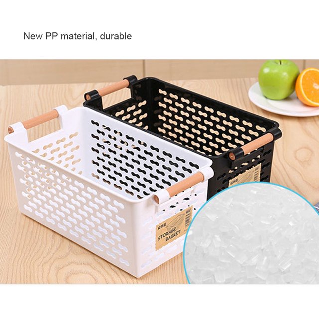 Cesta de almacenamiento de escritorio de plástico, caja de almacenamiento de baño Rectangular, cesta de baño, cestas de desechos de cocina