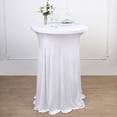 thumbnail image 3 of Balsa Circle White Cocktail Table Cover Natural Wavy Drapes Spandex Tablecloth Reception, 3 of 8