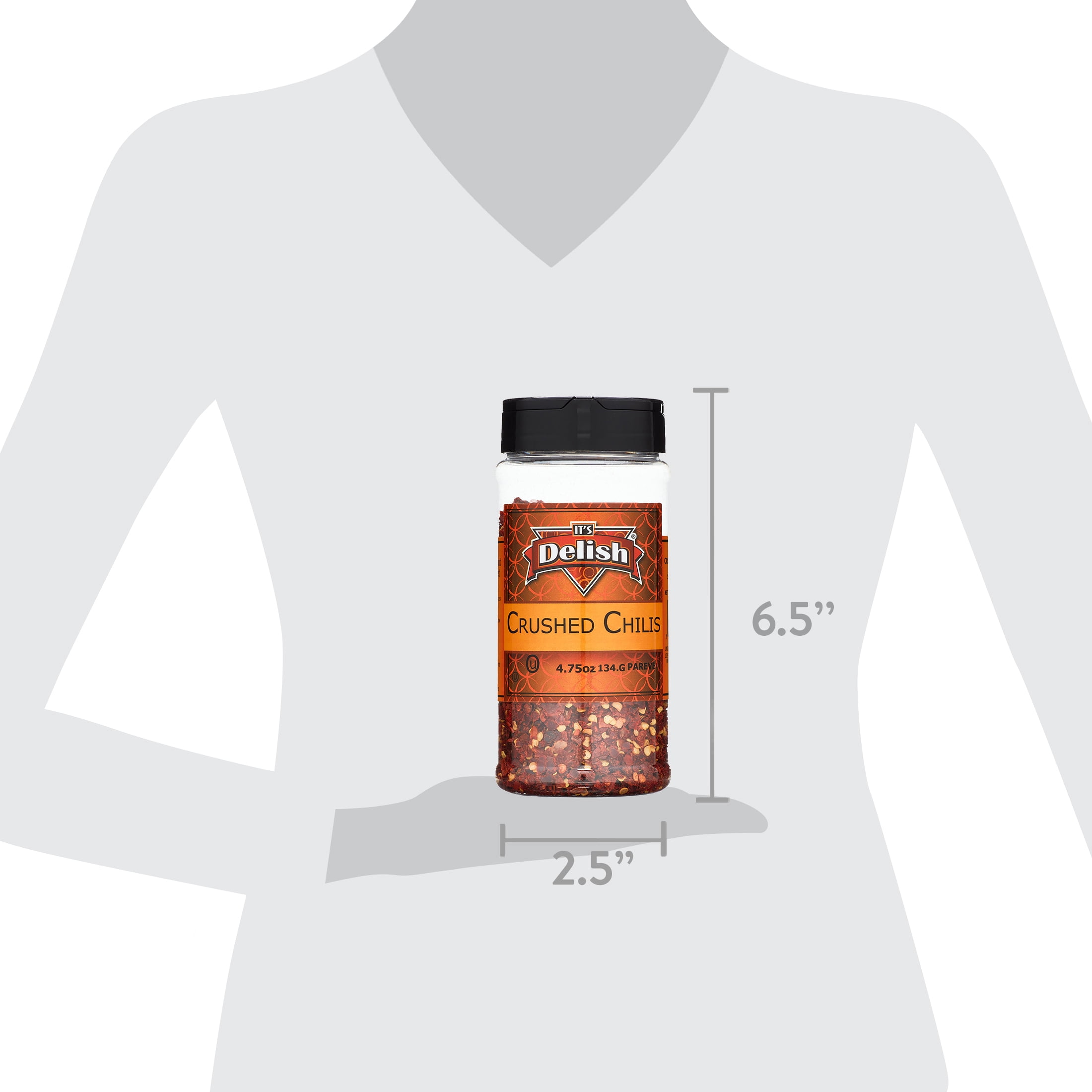Crushed Chilis by Its Delish, 4.75 oz. Medium Jar