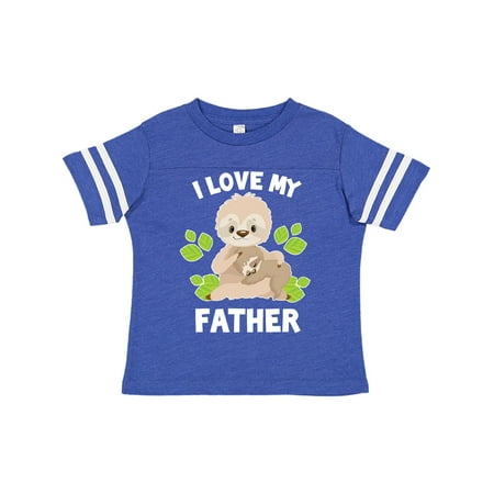 

Inktastic Cute Sloth I Love My Father with Green Leaves Gift Toddler Boy or Toddler Girl T-Shirt