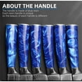 thumbnail image 3 of Japanese Kitchen Knife Set with Beautiful Blue Resin Handle -Chef Knife, Bread Knife, Cleaver Knife, Paring Knife, & More (10-Piece Chef Knife Collection), 3 of 7