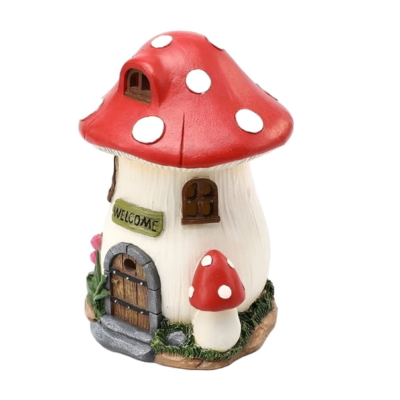 LAMIRO Spring Solar Mushroom Cottage Garden Statue Decoration Gift